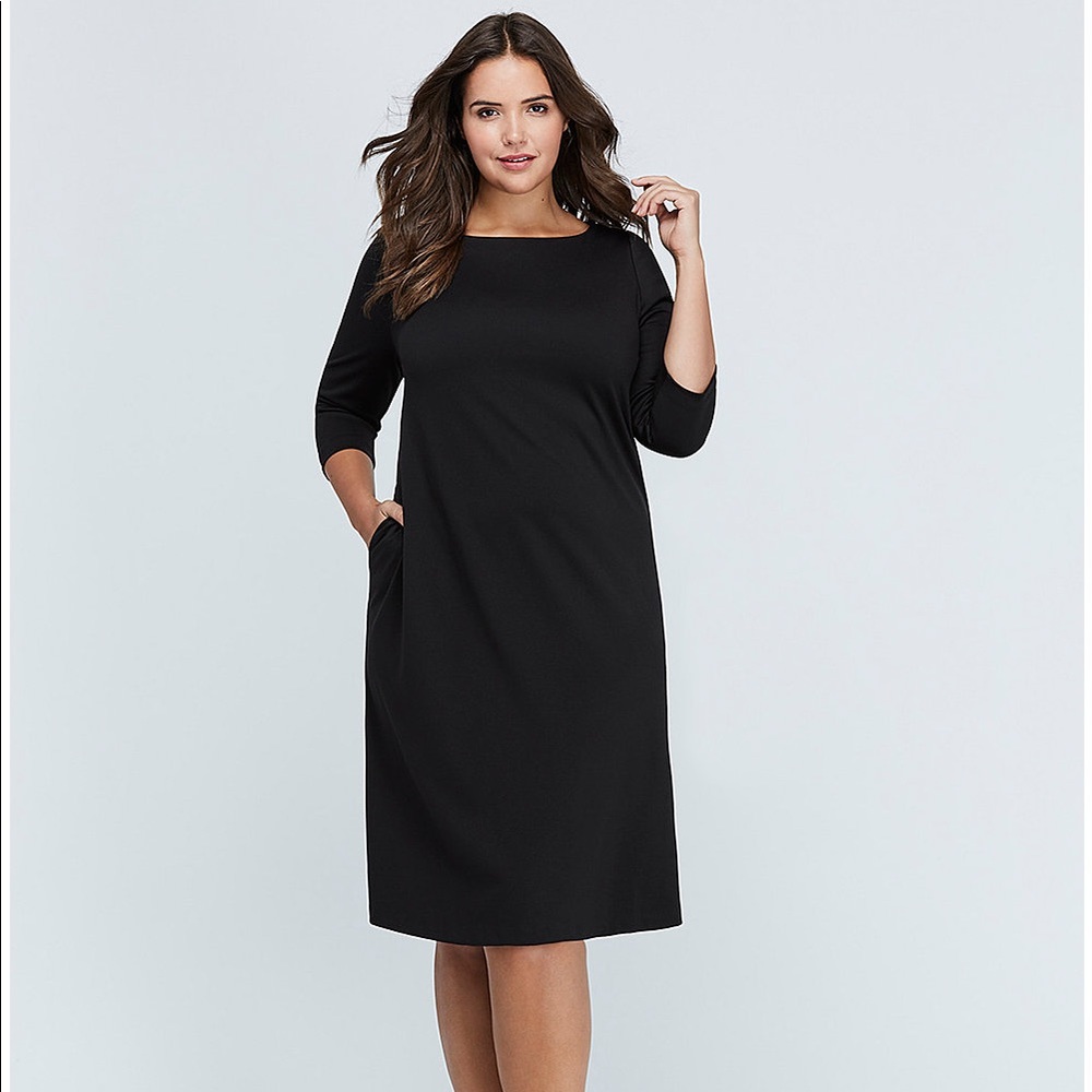 Ponte Boatneck Swing Dress